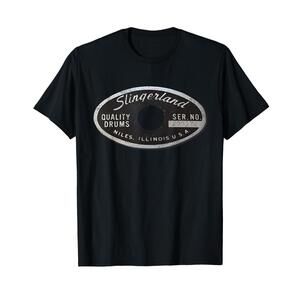 Music Slingerland Drums Guitar Usa Drummer Tee - Unisex Adults - Black
